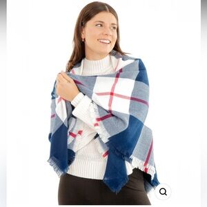 Brand new Just Cozy Plaid Fringe blanket Scarf!!